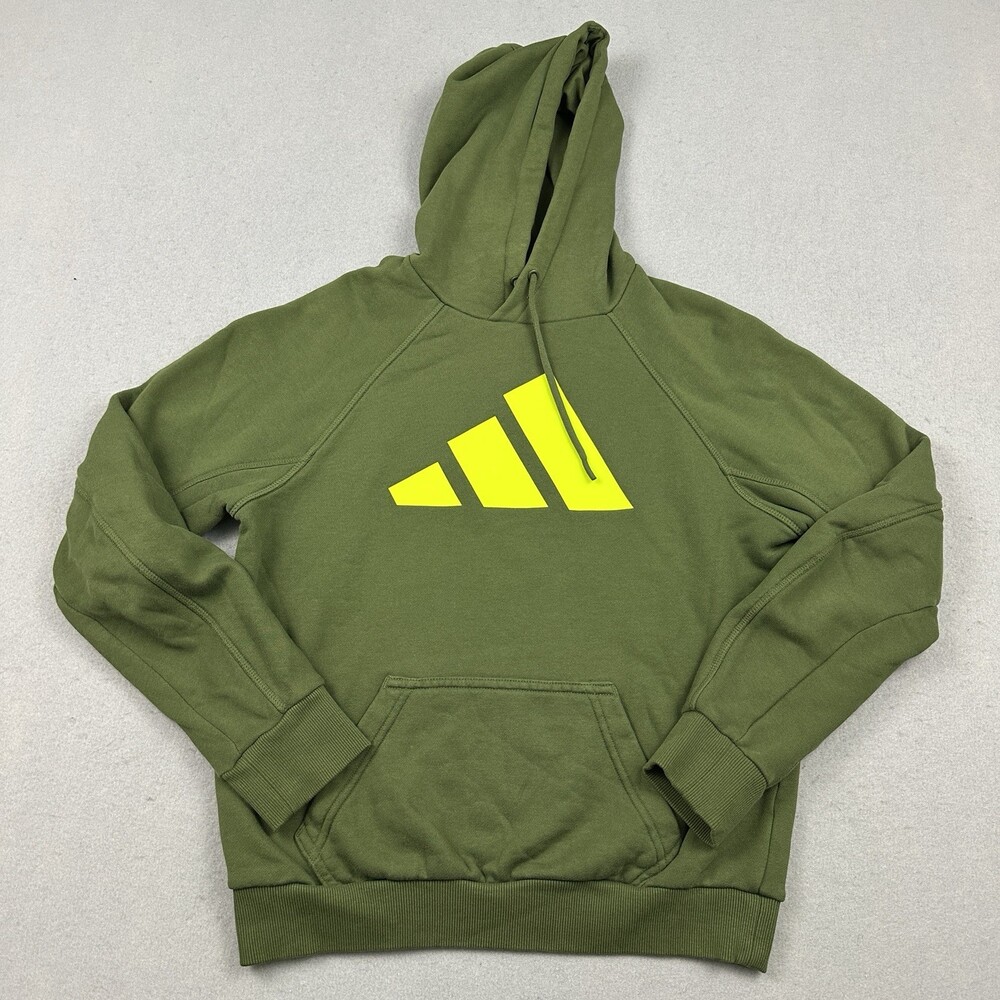 Adidas Hoodie Men Small Green Solid Combat Sports Community Pullover Trefoil S